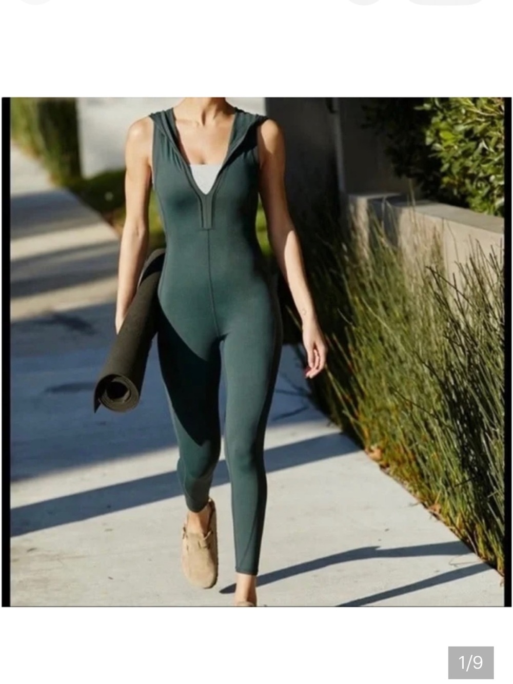 Free People Movement Yosemite Forest Green Hooded Unitard